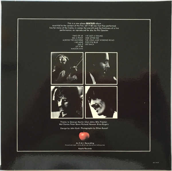 Back Cover, Beatles (The) - Let It Be [Encore Pressing]